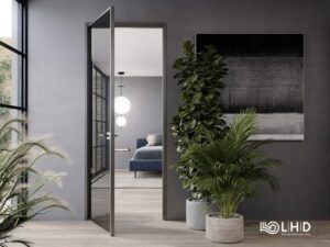 Cửa đi mở quay nội thất Ultra Slim 1 cánh tự động