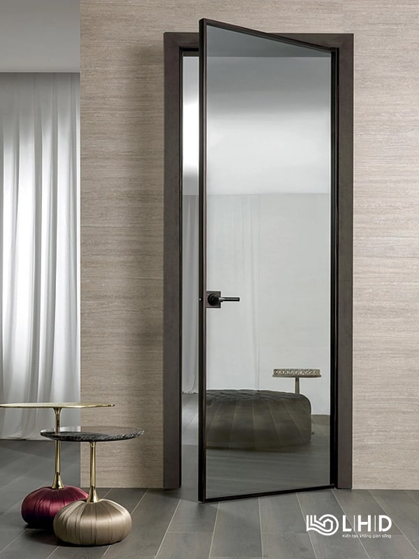 cửa nhôm slim nội thất mở quay